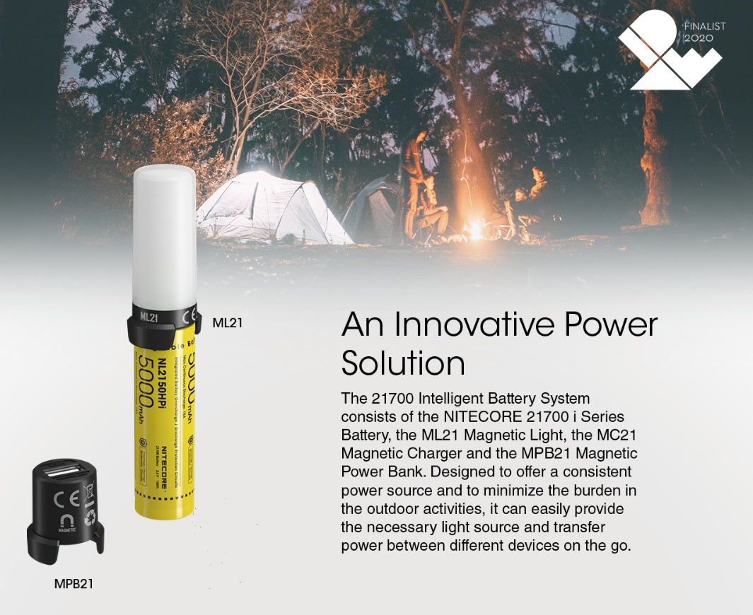 NITECORE MPB21 21700 Intelligent Battery System with Nitecore NL2150HPi battery