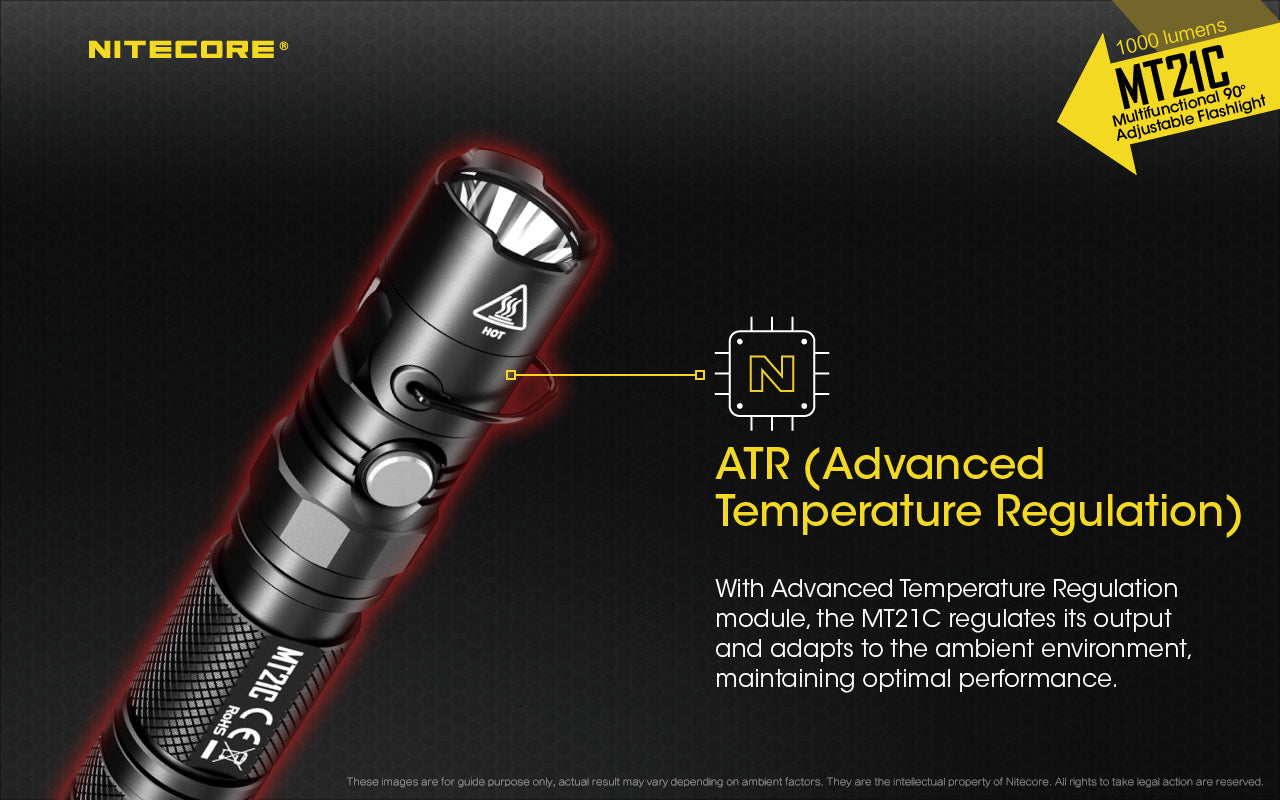 Nitecore MT21C 1000 lumens Multifunctional 90 degrees Adjustable LED Flashlight.