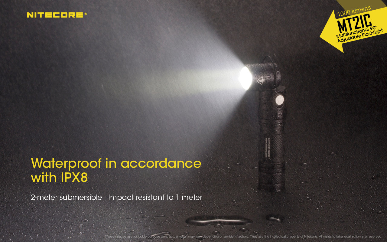 Nitecore MT21C 1000 lumens Multifunctional 90 degrees Adjustable LED Flashlight.