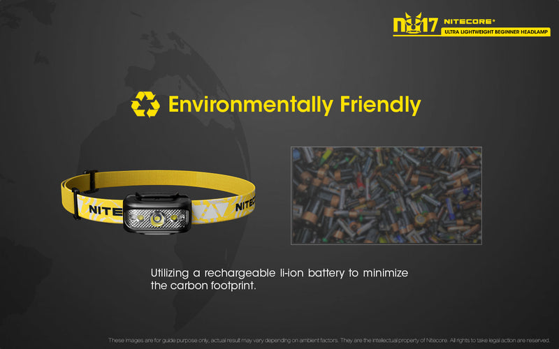 Nitecore NU17 Ultra Lightweight Beginner Headlamp is environmentally friendly