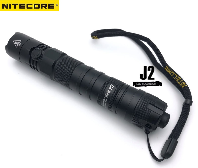 Nitecore New P12 Tactical flashlight with lanyard.