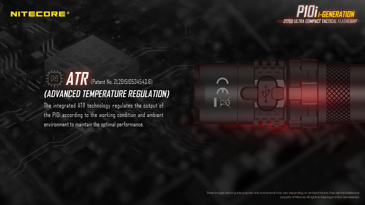 Nitecore P10i i Generation 21700 Ultra Compact Tactical Flashlight with advanced temperature regulation