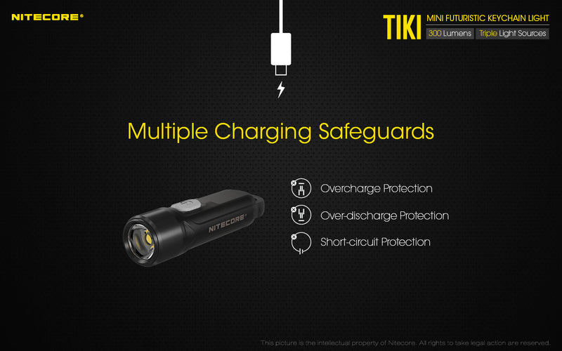 Nitecore Tiki has multiple charging safeguards.