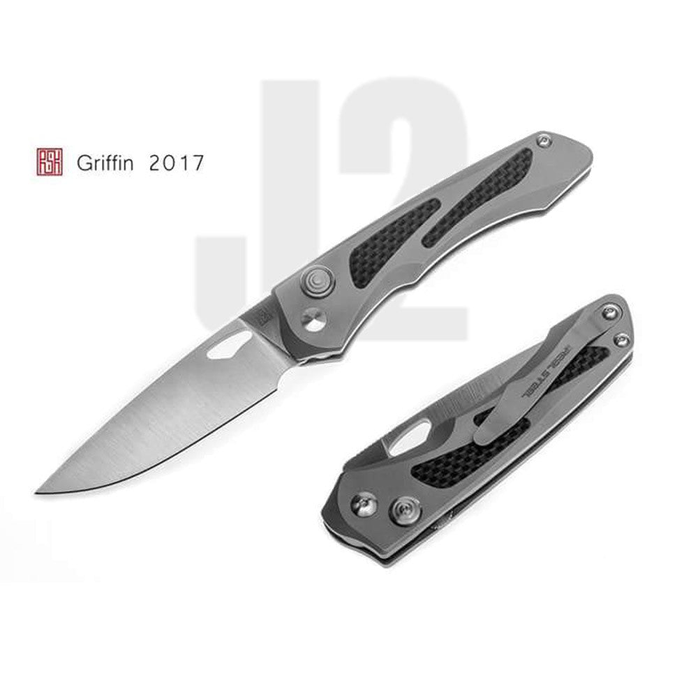 Real Steel Knives 2017 Griffin Titanium handle Carbon fibre RS9311