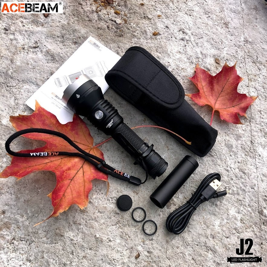 Acebeam L30 II Tactical led flashlight - 5000 K or 6000 K with 4000 lumens. Better run time than the first version.