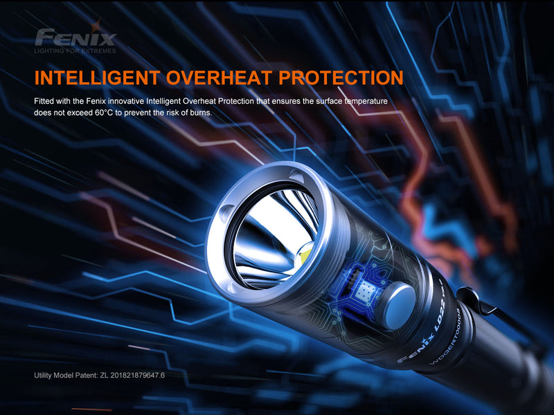 Fenix LD22 V2.0 800 lumens Multipurpose Outdoor Flashlight with Intelligent Overheat Protection.