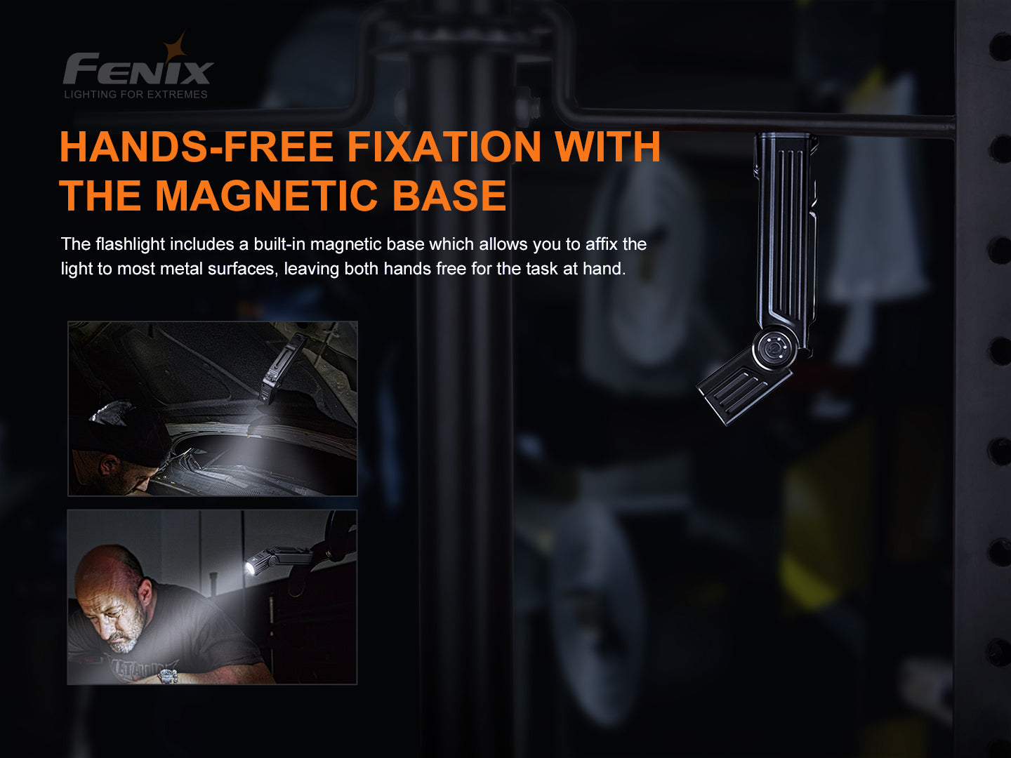 Fenix WT25R Adjustable Head and Magnetic Base Work with Hands Free Fixation with The Magnetic Base.