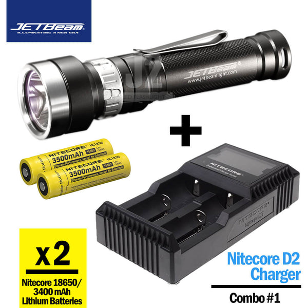 JETbeam RRT02 780 Lumen Flashlight & Charger Combos