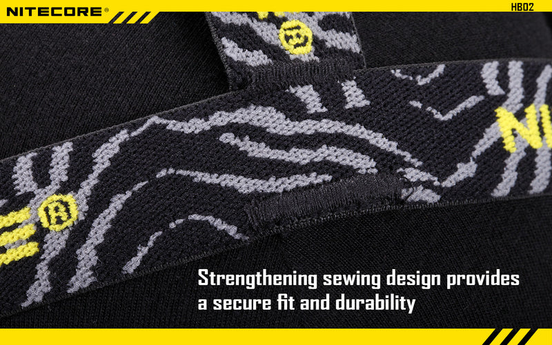 Nitecore HB02 Flashlight Headlight Headband Strap with strengthening sewing design provides a secure fit and durability.