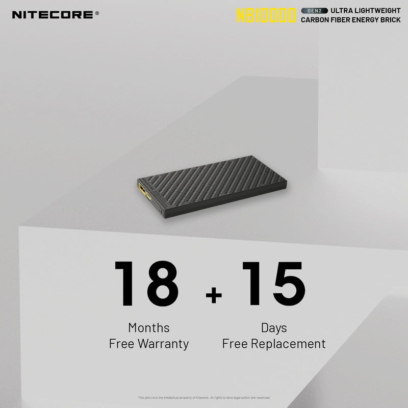 Nitecore GEN2 NB10000 ultralight weight carbon 