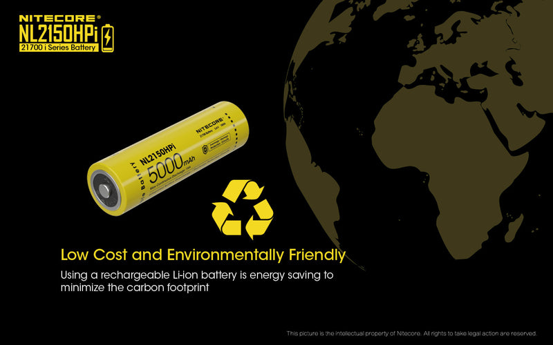 Nitecore NL2150HPi 21700 i Series Battery with low cost and environmentally friendly.
