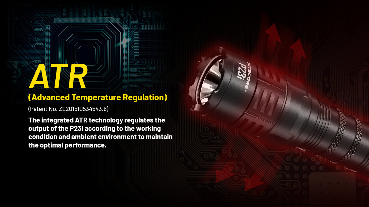 Nitecore P23i i-Generation Long Range 21700 Tactical Flashlight with Advanced Temperature Regulation.