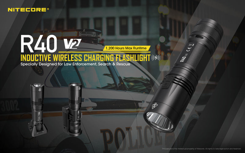 Nitecore R40 V2 Inductive Wireless Charging Flashlight