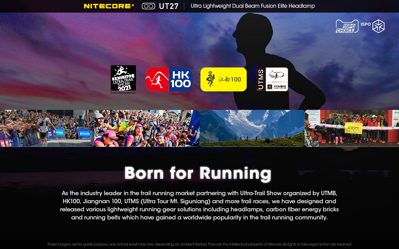 Nitecore UT27 Ultralight weight Dual Beam Fusion Headlamp is born for running.