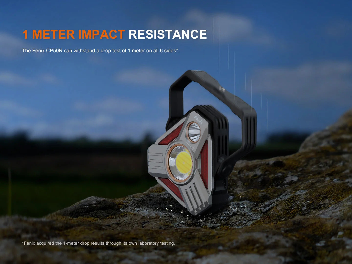 Fenix CP50R Multifunction Vehicle camping Lantern with 1 meter impact resistance.