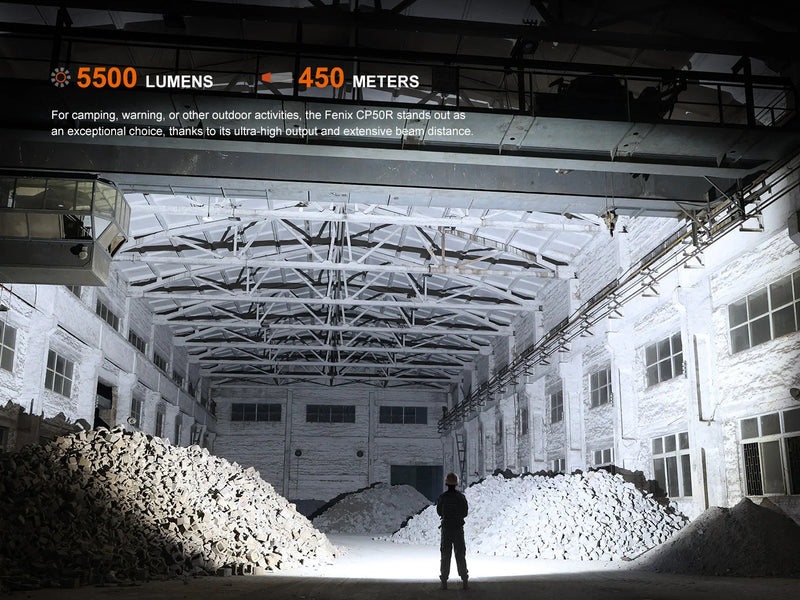 Fenix CP50R Multifunctional Vehicle Camping Work Lantern with 5500 lumens and 450 meters.