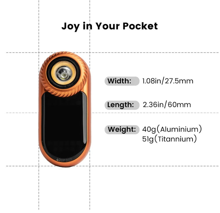 LOOP GEAR LOOPDOT-Pixel Display EDC Flashlight - Size and weight