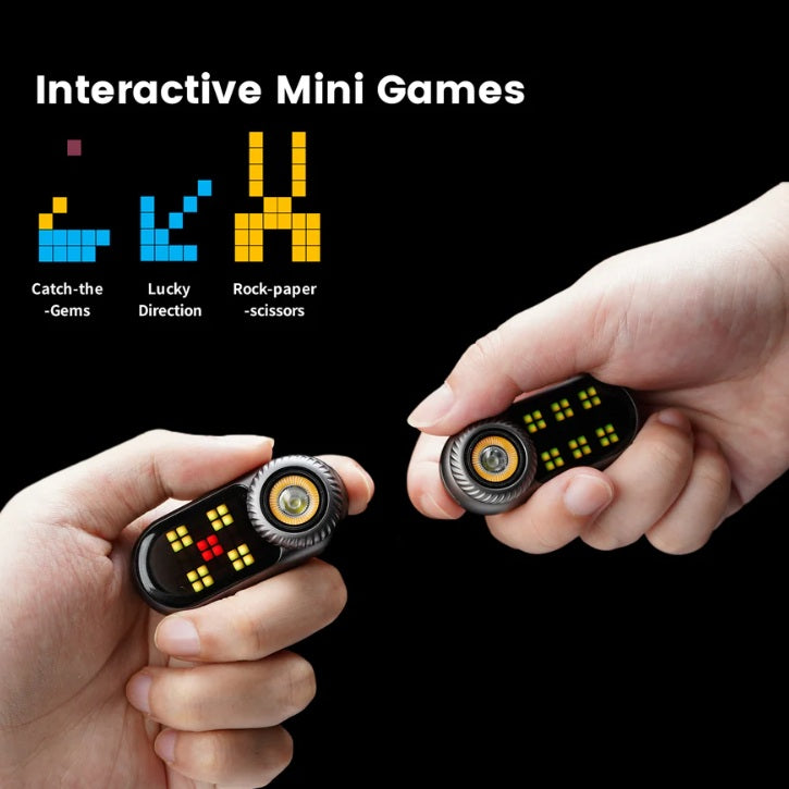 Playing Interactive Mini Games on LOOP GEAR LOOPDOT-Pixel Display EDC Flashlight With Fidget Dial.