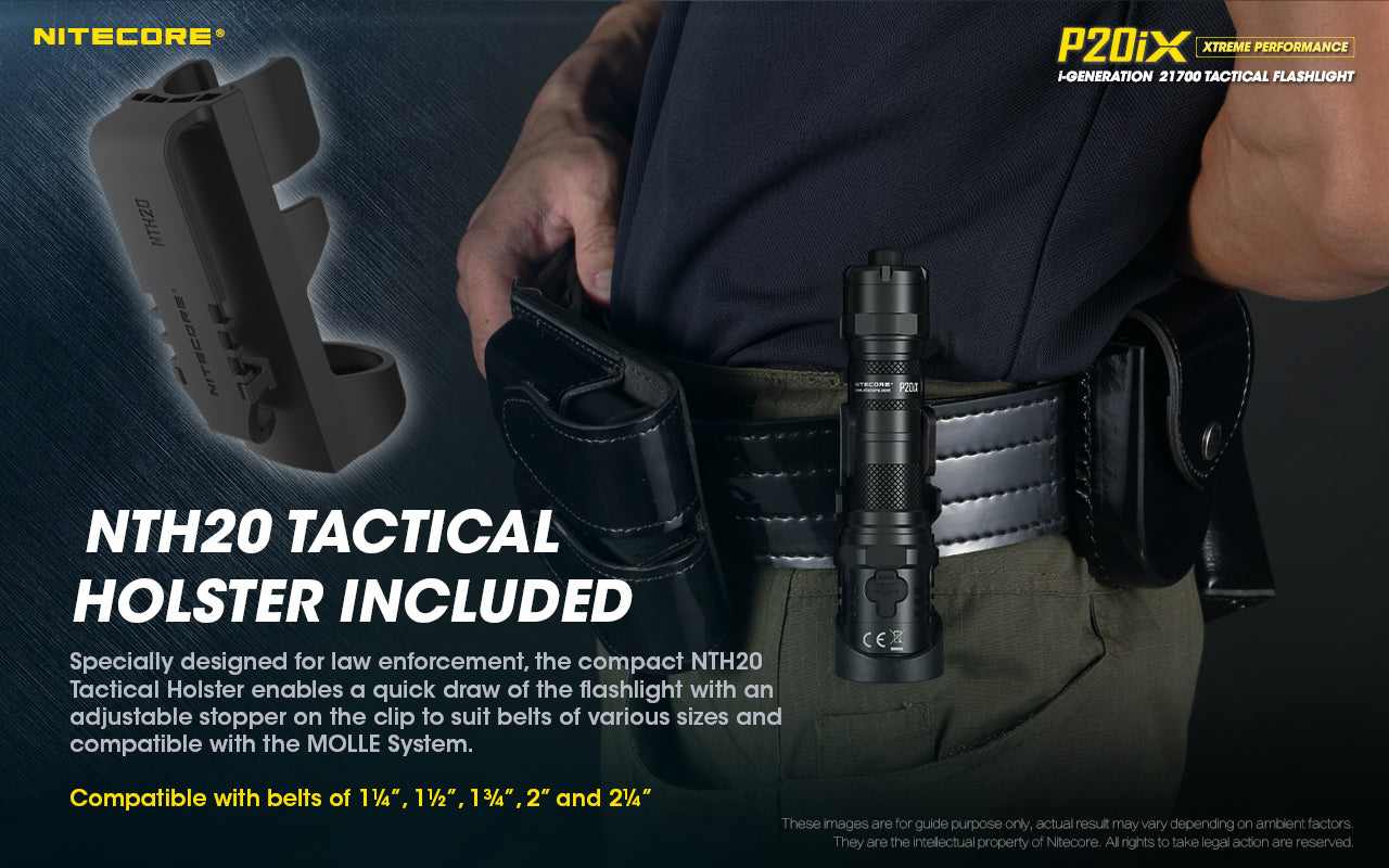 Nitecore P20iX Xtreme Performance i-Generation  21700 tactical flashlight with 4000 lumens with NTH20 Tactical Holster included.