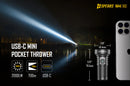 SPERAS M4 Compact Type-C Rechargeable EDC Flashlight 2000lumens 700 meters with USB C Mini Pocket Thrower.
