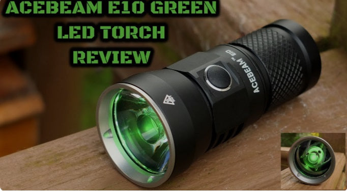 Acebeam E10 1050 Lumen Mini Thrower Compact Flashlight over 675 meters beam distance with 2 x   Acebeam 26350 Batteries and Holster