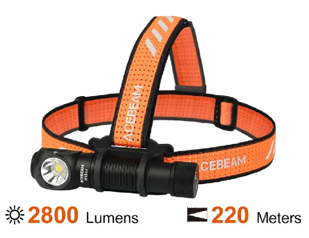 Acebeam H15 2.0 is a Multifunctional Right Angle Rechargeable Headlamp.