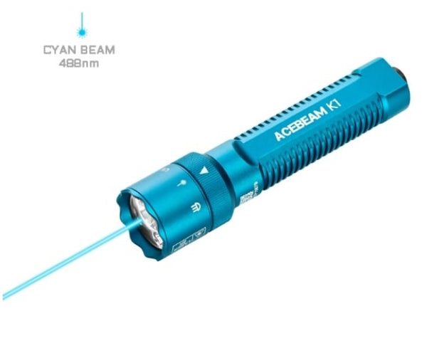 Acebeam K1 EDC Flashlight - Triple Light Source with Cyan 488nm Beam