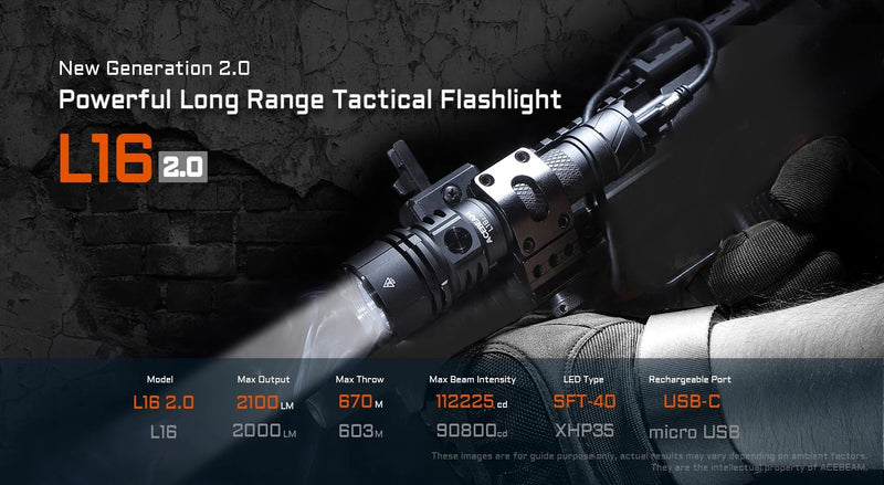 Acebeam L16 2.0 Tactical LED Flashlight