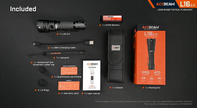 Acebeam L16 2.0 Tactical LED Flashlight