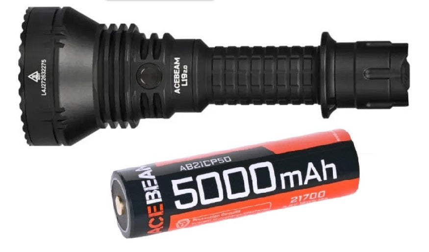 Acebeam L19 Long Range Tactical LED Flashlight (PM 1) 1,650 lumens 1300 Meters Throw