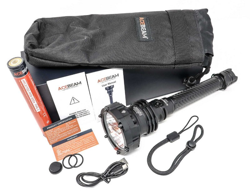 Acebeam P20 Ultra-Throw Flashlight - 1454 meters Beam withaccessories