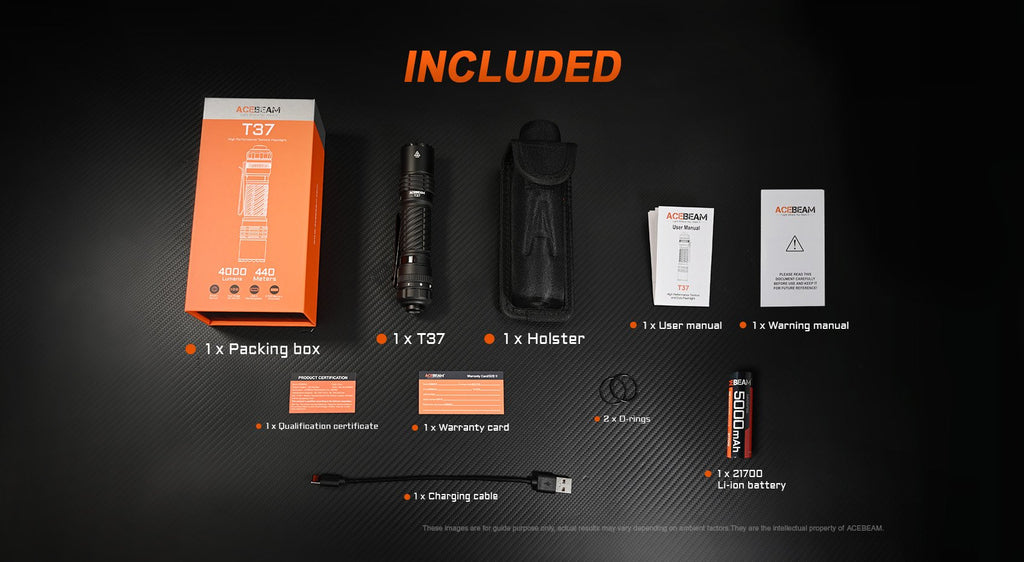 Acebeam T37 Rotary Magnetic Switch Tactical Flashlight-4000 Lumens