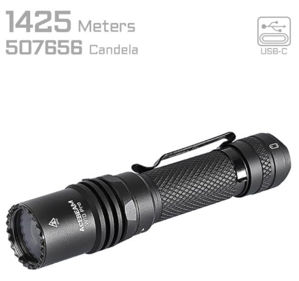 Acebeam W10 Pro LEP Tactical Flashlight – Ultra Focused 1425m Beam Distance