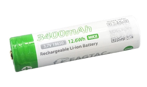 EagleTac 18650 Battery 3.7V/3400mAh Rechargeable Lithium-Ion