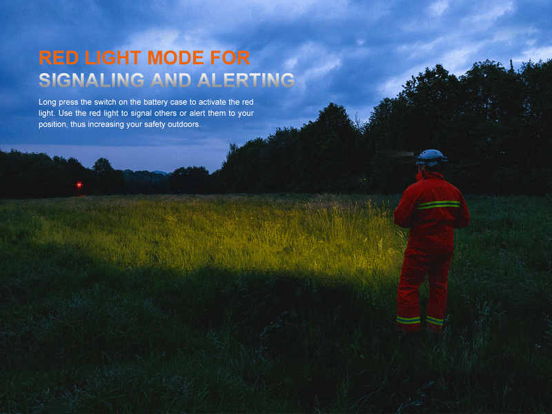 Fenix HP35R Rechargeable Headlamp – 4000 Lumen Spotlight & Floodlight with red light mode for signaling and alerting.