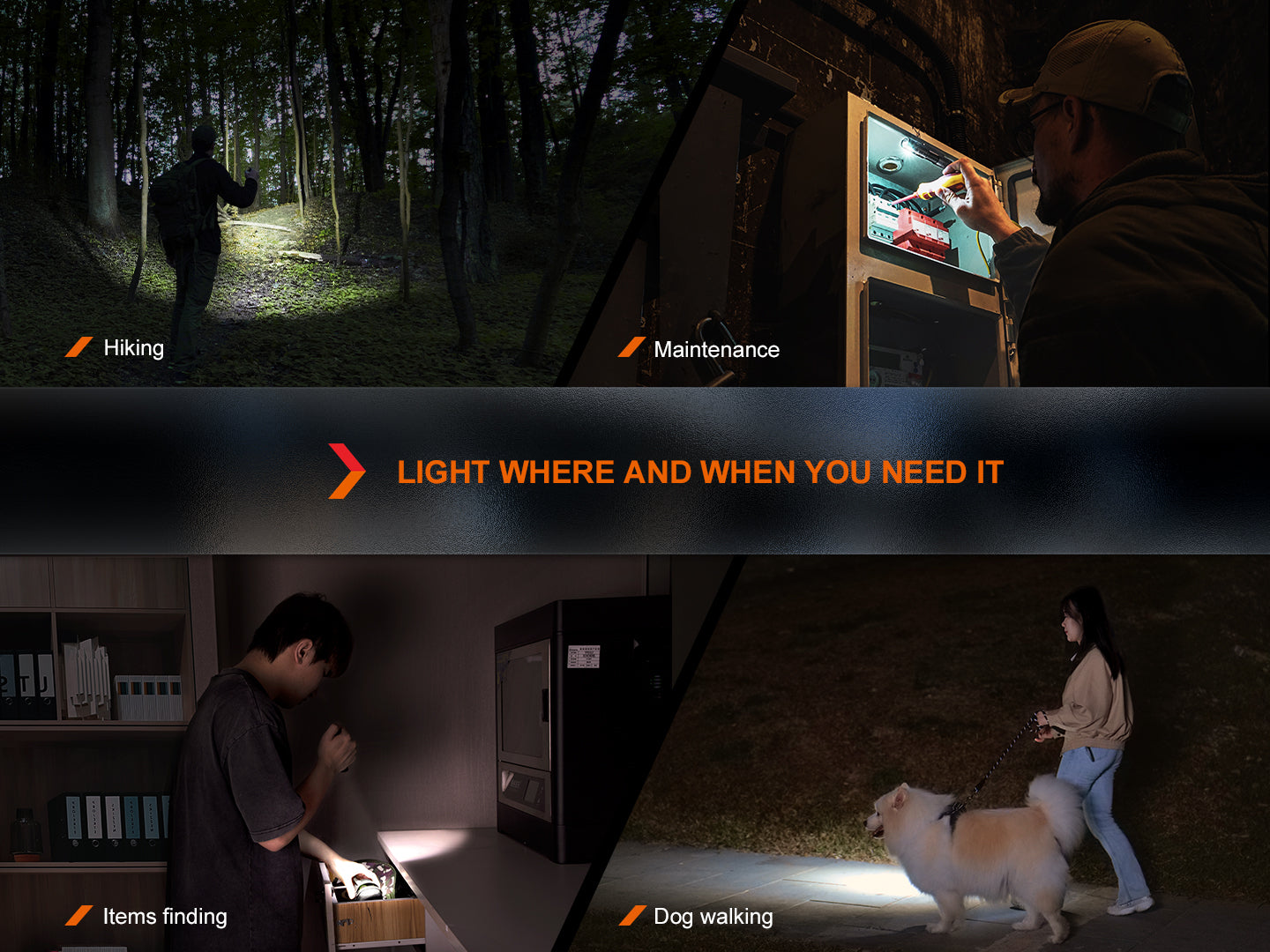 Fenix ld12R Dual Light Sources Multipurpose Portable Flashlight with light where and when you need it.