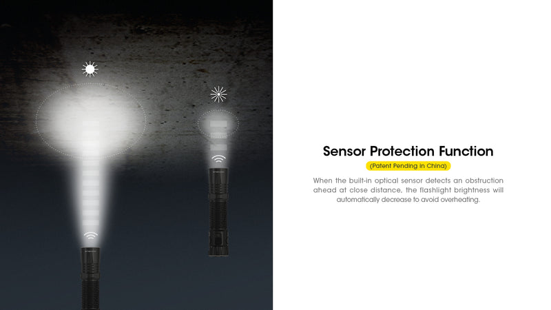 Nitecore EDC33 Tactical EDC Flashlight with sensor protection function.