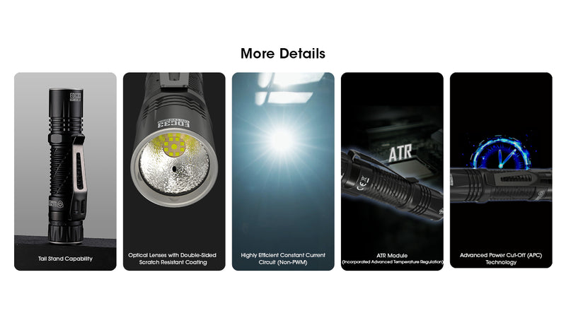 Nitecore EDC33 Tactical EDC Flashlight with features.