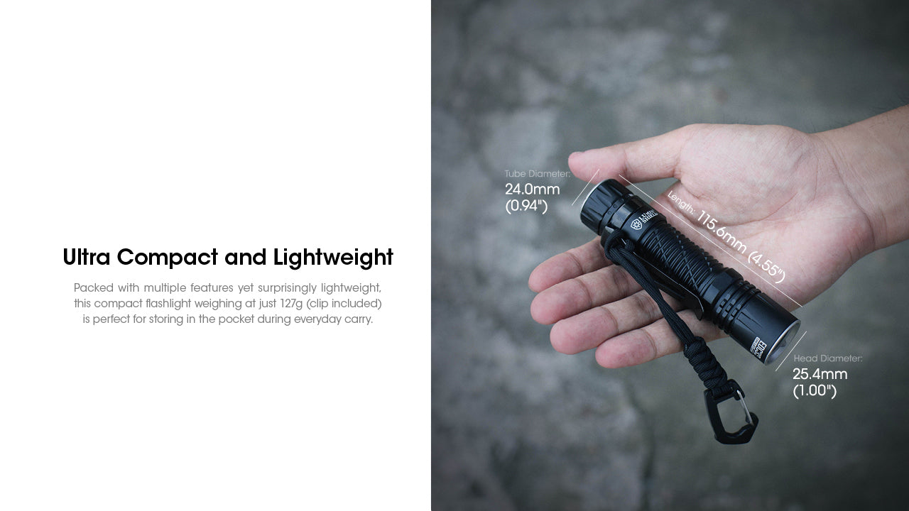 Nitecore EDC33 Tactical EDC Flashlight with ultra compact and lightweight.
