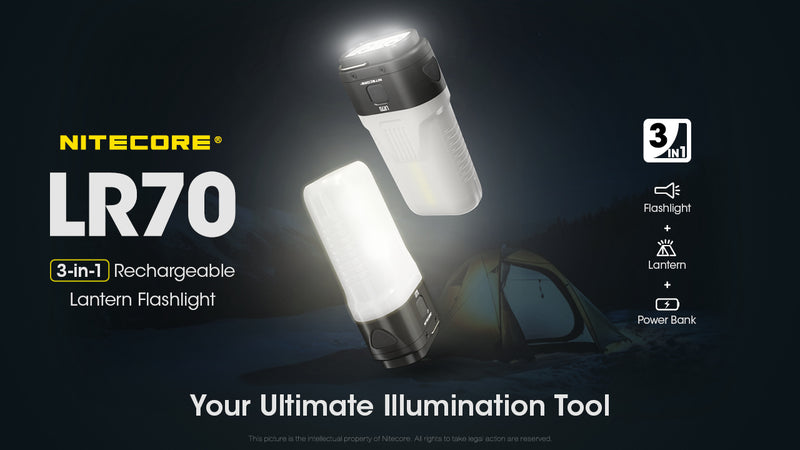 Nitecore LR70 3 in 1 Rechargeable Lantern Flashlight