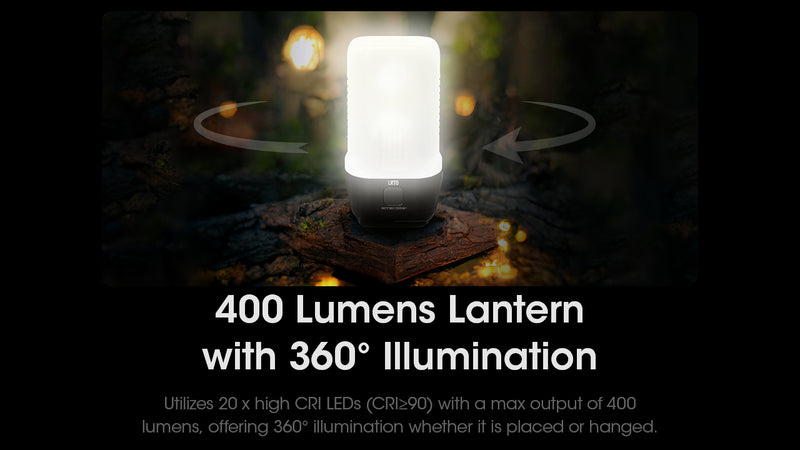 Nitecore LR70 3 in 1 Rechargeable Lantern Flashlight with 400 lumens lantern with 360 degrees illumination.