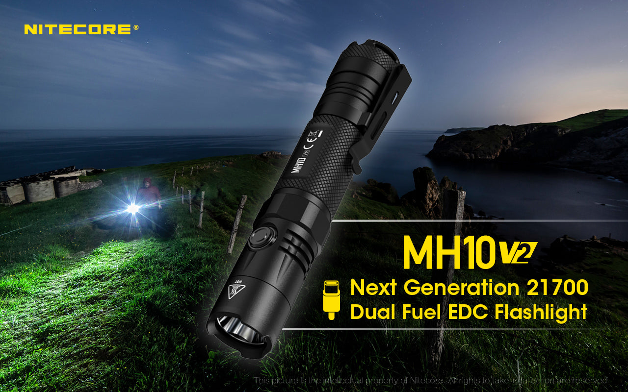 Nitecore MH10 V2 Next Generation 21700 Dual Fuel EDC Flashlight