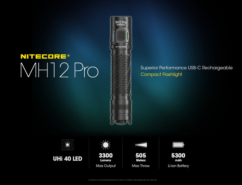 Nitecore MH12 Pro Superior Performance USB C Rechargeable Compact Flashlight