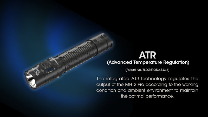 NITECORE MH12 Pro Ultra Long Range Flashlight with a maximum output of 3,300 lumens advanced temperature regulation.