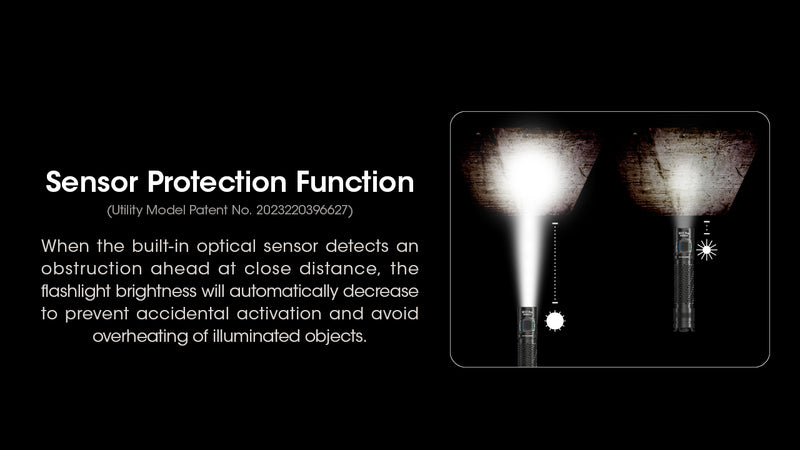 NITECORE MH12 Pro Ultra Long Range Flashlight with a maximum output of 3,300 lumens with sensor protection.