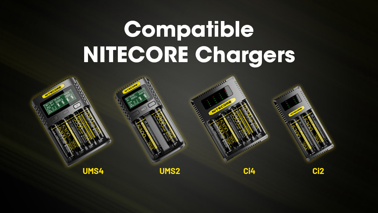 Nitecore NL2153HPi Rechargeable 21700 i Series lithium battery with 5300 mAh  is compatible Nitecore Chargers.