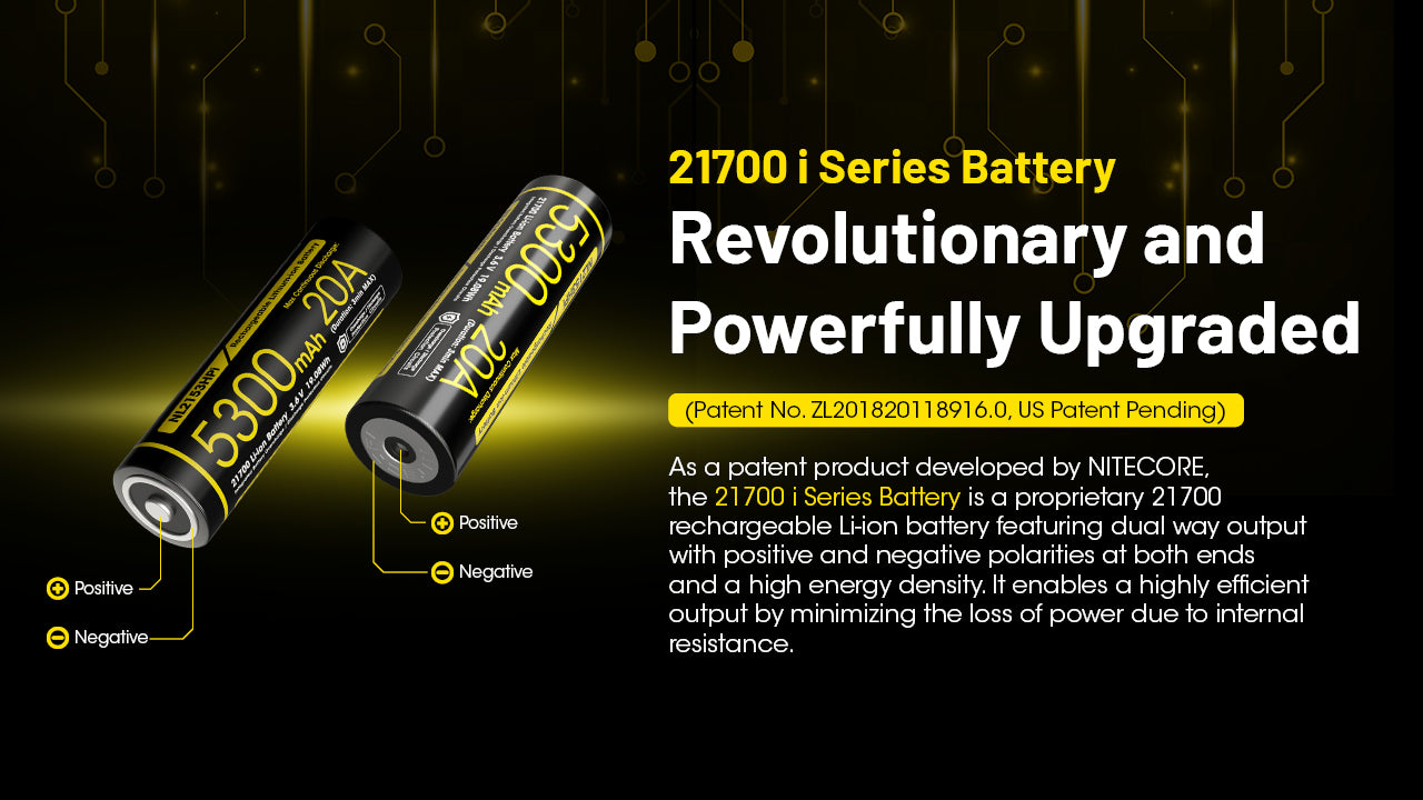 Nitecore NL2153HPi Rechargeable 21700 i Series lithium battery with 5300 mAh  with revolutionary and powerfully upgraded.