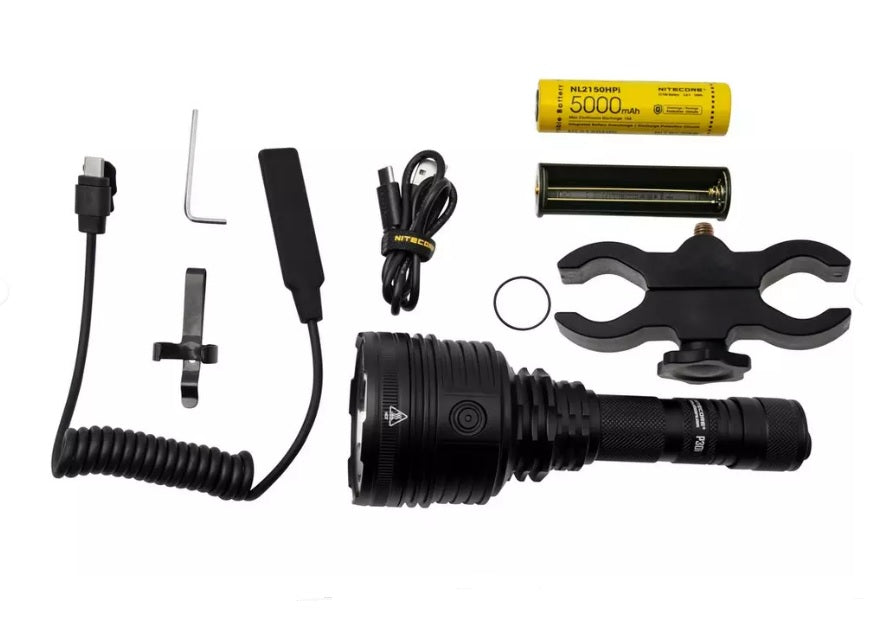 Nitecore P30i i-Generation Hunting Kit with 21700 USB C Rechargeable High Output Searchlight with 2000 lumens at 1000 meters throw with accessories.