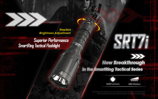Nitecore SRT7i 3000 lumens Smart Ring Tactical Flashlight with superior performance Smart Ring Tactical Flashlight