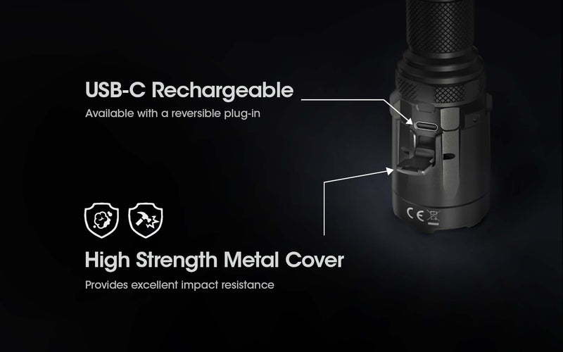 Nitecore SRT7i 3000 lumens Smart Ring Tactical Flashlight  with USB C rechargeable.